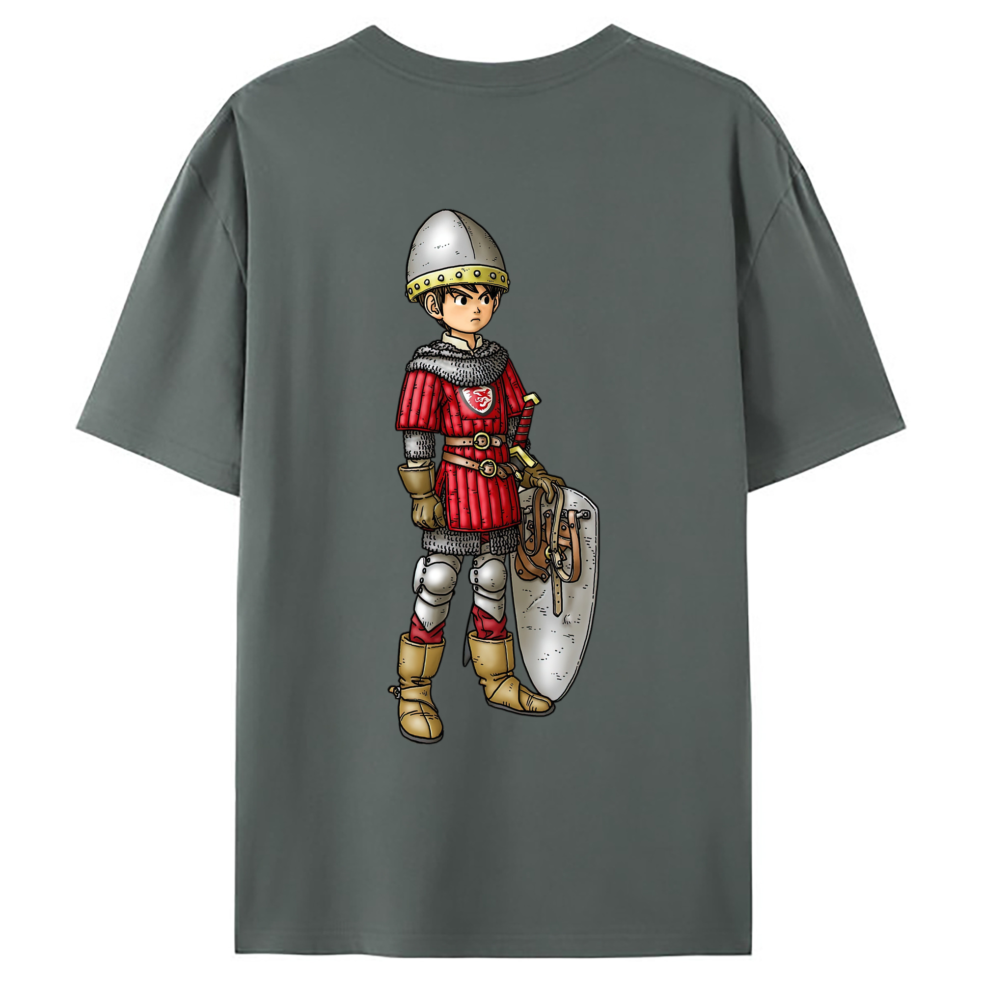 （画像用） ドラゴンクエスト Doragon Kuesuto Dragon Quest 綿100％ メンズ半袖Tシャツ（バックプリント） 通気性